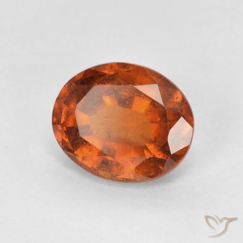 1.50ct Natural Deep Orange Hessonite Garnet, Oval, VS