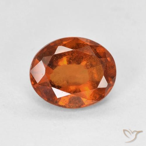 1.50 ct Orange Hessonite Garnet Stone, Natural Hessonite Garnet in Oval Facet Shape for Sale