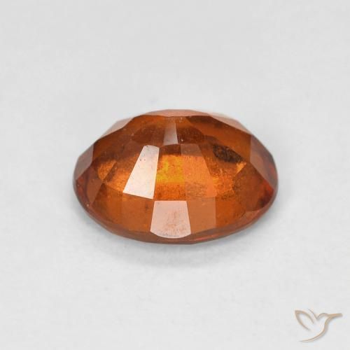 Hessonite Garnet Gemstone in 7.7 x 6.3 mm Size for Sale, Hessonite Garnet Stone in Deep Orange Color