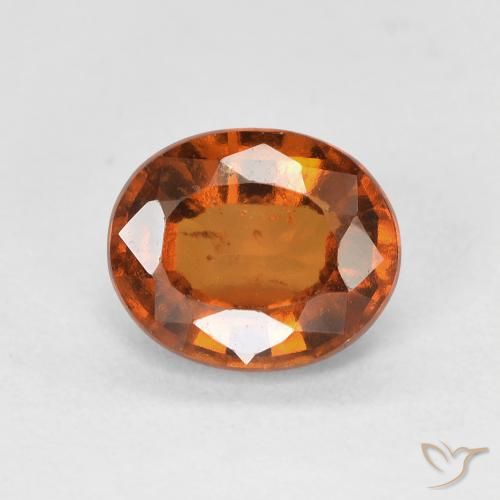 1.45ct Natural Medium Dark-Orange Hessonite Garnet, Oval, VS