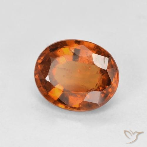 1.45 ct Orange Hessonite Garnet Stone, Natural Hessonite Garnet in Oval Facet Shape for Sale
