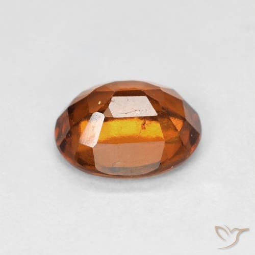 Hessonite Garnet Gemstone in 7.6 x 6.3 mm Size for Sale, Hessonite Garnet Stone in Medium Dark-Orange Color