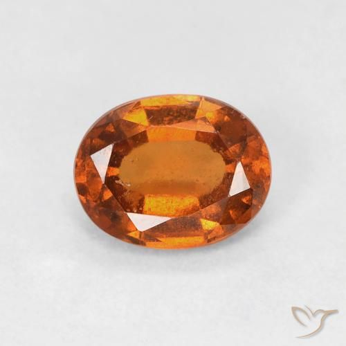 0.89ct Natural Medium Dark-Orange Hessonite Garnet, Oval, VS