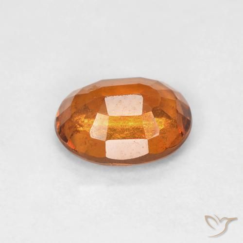 Hessonite Garnet Gemstone in 6.6 x 5.2 mm Size for Sale, Hessonite Garnet Stone in Medium Dark-Orange Color
