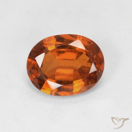 1.61ct Natural Medium Dark-Orange Hessonite Garnet, Oval, VS