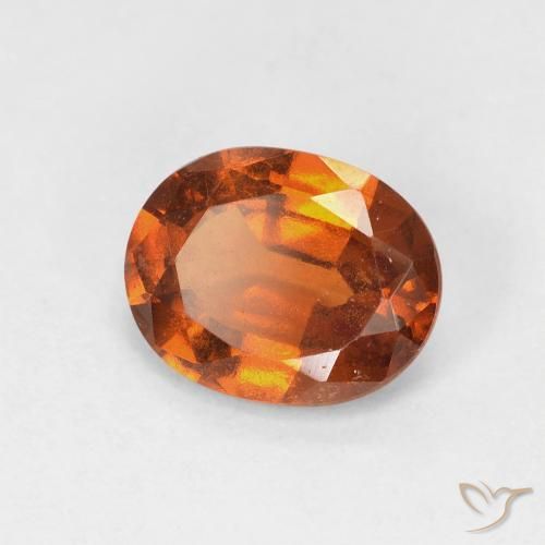 1.61 ct Orange Hessonite Garnet Stone, Natural Hessonite Garnet in Oval Facet Shape for Sale