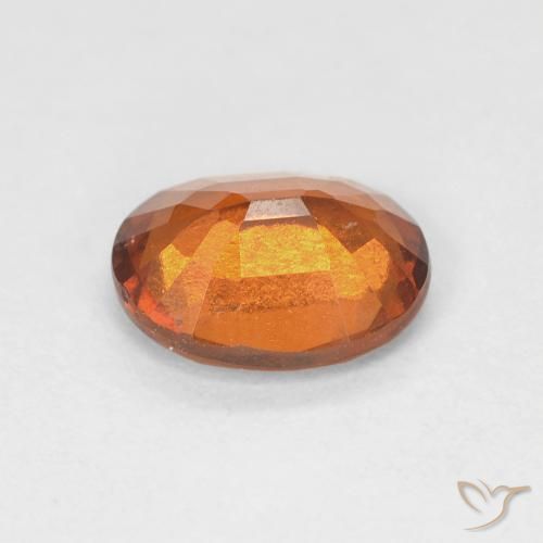 Hessonite Garnet Gemstone in 8.2 x 6.5 mm Size for Sale, Hessonite Garnet Stone in Medium Dark-Orange Color