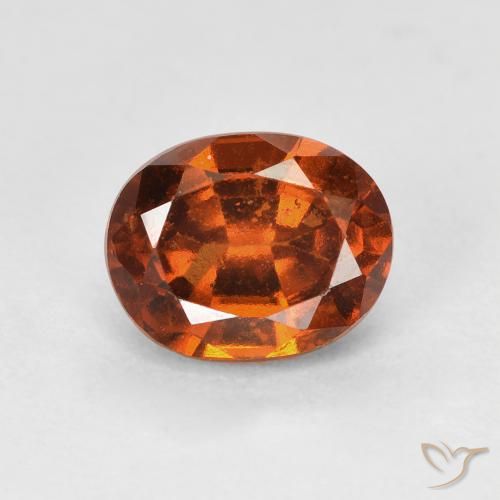 1.76ct Natural Deep Orange Hessonite Garnet, Oval, VS