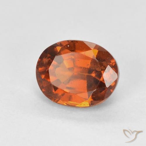 1.76 ct Orange Hessonite Garnet Stone, Natural Hessonite Garnet in Oval Facet Shape for Sale
