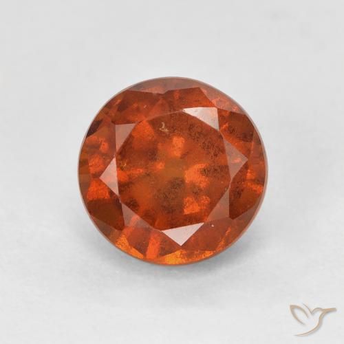 2.06ct Natural Reddish Orange Hessonite Garnet, Round, VS