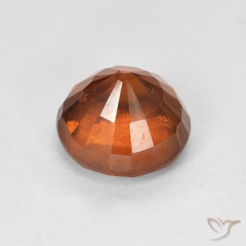 Hessonite Garnet Gemstone in 7 mm (calibrated) Size for Sale, Hessonite Garnet Stone in Reddish Orange Color