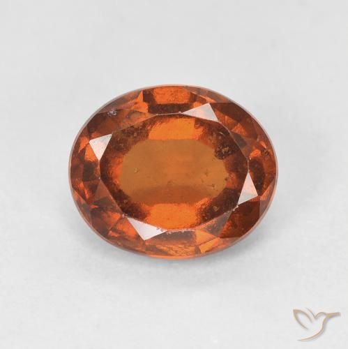 1.77ct Natural Amber Orange Hessonite Garnet, Oval, VS