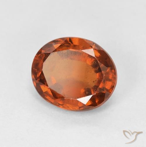 1.77 ct Orange Hessonite Garnet Stone, Natural Hessonite Garnet in Oval Facet Shape for Sale