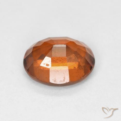 Hessonite Garnet Gemstone in 8 x 6.7 mm Size for Sale, Hessonite Garnet Stone in Amber Orange Color
