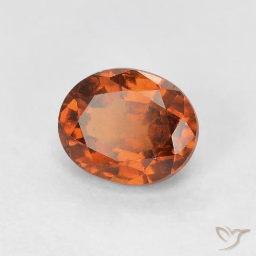 1.29 ct Orange Hessonite Garnet Stone, Natural Hessonite Garnet in Oval Facet Shape for Sale