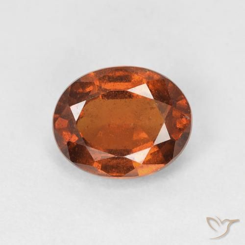 1.67ct Natural Medium Dark-Orange Hessonite Garnet, Oval, VS