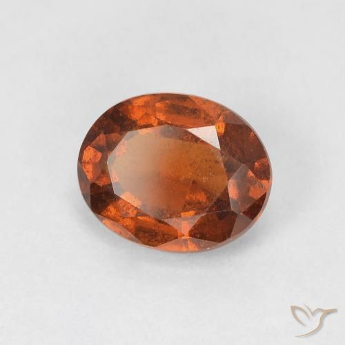 1.67 ct Orange Hessonite Garnet Stone, Natural Hessonite Garnet in Oval Facet Shape for Sale