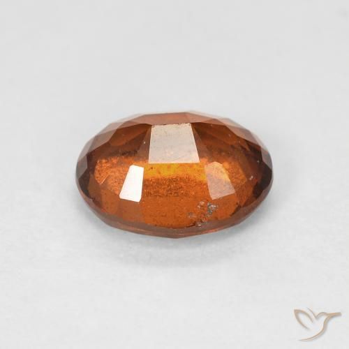 Hessonite Garnet Gemstone in 7.9 x 6.4 mm Size for Sale, Hessonite Garnet Stone in Medium Dark-Orange Color