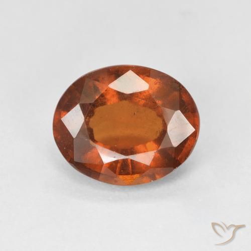 2.69ct Natural Medium Dark-Orange Hessonite Garnet, Oval, VS