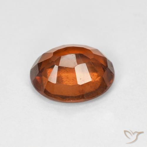 Hessonite Garnet Gemstone in 9.4 x 7.7 mm Size for Sale, Hessonite Garnet Stone in Medium Dark-Orange Color