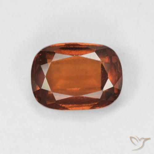 1.75ct Natural Medium Orange Hessonite Garnet, Cushion, VVS-VS
