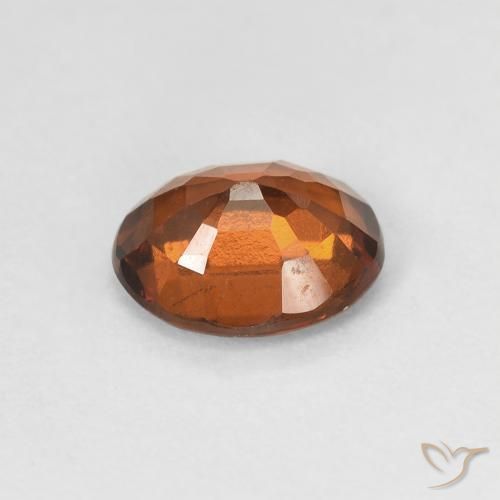 Hessonite Garnet Gemstone in 7.6 x 6.3 mm Size for Sale, Hessonite Garnet Stone in Medium Orange Color
