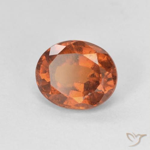 1.72 ct Orange Hessonite Garnet Stone, Natural Hessonite Garnet in Oval Facet Shape for Sale