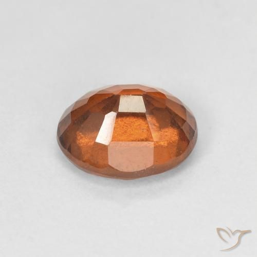 Hessonite Garnet Gemstone in 7.7 x 6.4 mm Size for Sale, Hessonite Garnet Stone in Amber Orange Color