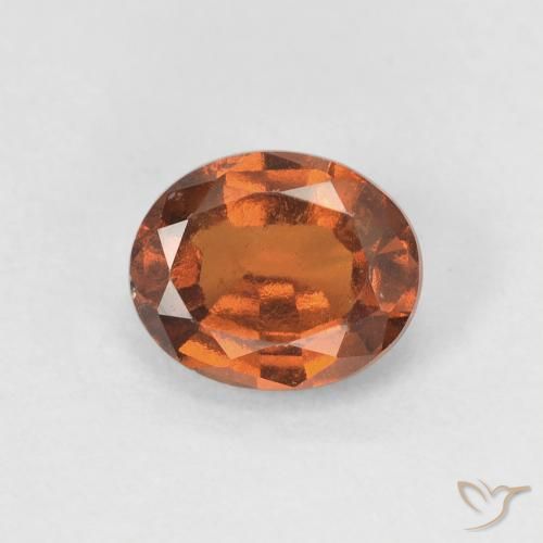 1.23ct Natural Medium Dark-Orange Hessonite Garnet, Oval, VVS-VS
