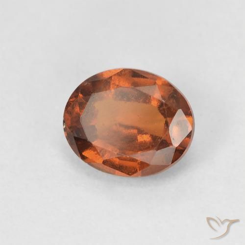1.23 ct Orange Hessonite Garnet Stone, Natural Hessonite Garnet in Oval Facet Shape for Sale