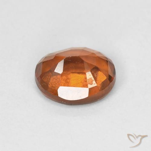 Hessonite Garnet Gemstone in 6.9 x 5.6 mm Size for Sale, Hessonite Garnet Stone in Medium Dark-Orange Color