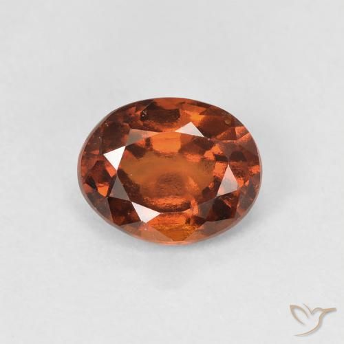 1.23ct Natural Deep Orange Hessonite Garnet, Oval, VVS-VS
