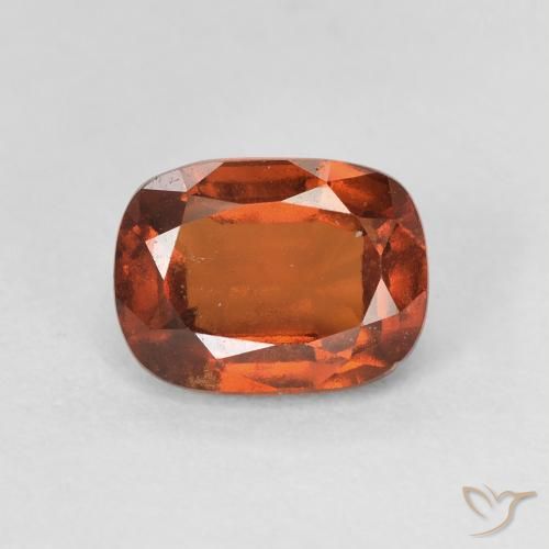 1.87ct Natural Medium Orange Hessonite Garnet, Cushion, VVS-VS