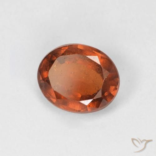 1.36 ct Orange Hessonite Garnet Stone, Natural Hessonite Garnet in Oval Facet Shape for Sale