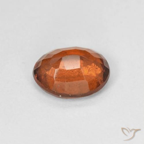 Hessonite Garnet Gemstone in 7.5 x 6.1 mm Size for Sale, Hessonite Garnet Stone in Reddish Orange Color