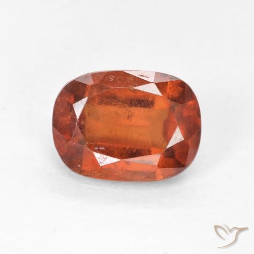 1.94ct Natural Amber Orange Hessonite Garnet, Cushion, VS