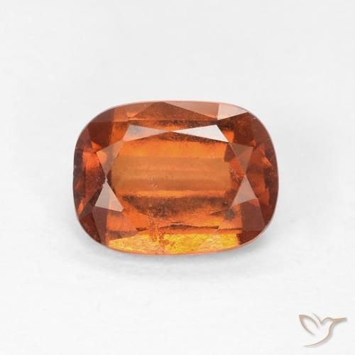 1.68ct Natural Medium Dark-Orange Hessonite Garnet, Cushion, VS