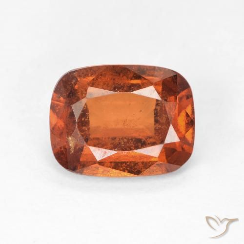2.35ct Natural Reddish Orange Hessonite Garnet, Cushion, VS-SI