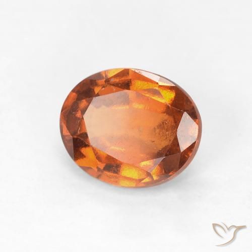1.26 ct Orange Hessonite Garnet Stone, Natural Hessonite Garnet in Oval Facet Shape for Sale