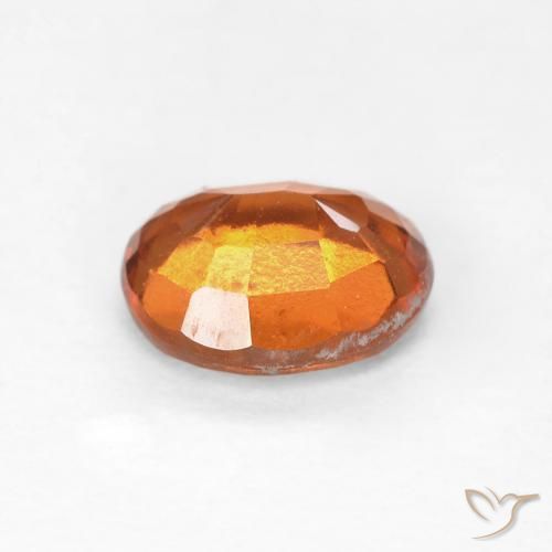 Hessonite Garnet Gemstone in 7.1 x 5.9 mm Size for Sale, Hessonite Garnet Stone in Medium Orange Color