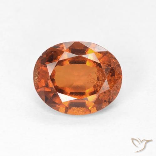 1.46ct Natural Deep Orange Hessonite Garnet, Oval, VS-SI