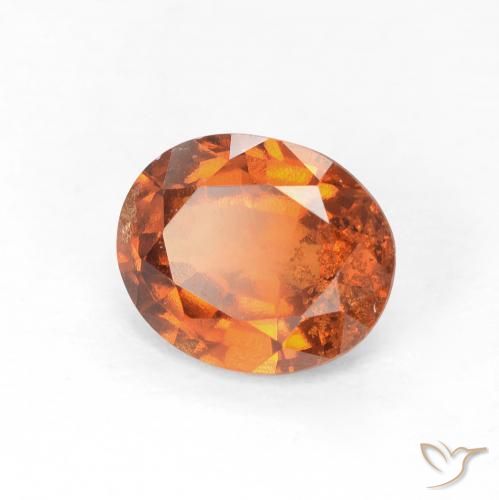 1.46 ct Orange Hessonite Garnet Stone, Natural Hessonite Garnet in Oval Facet Shape for Sale