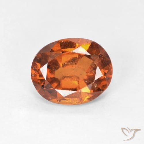 1.51 ct Orange Hessonite Garnet Stone, Natural Hessonite Garnet in Oval Facet Shape for Sale
