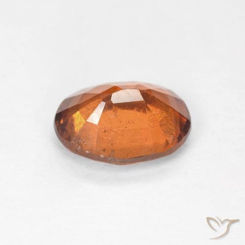 Hessonite Garnet Gemstone in 7.9 x 6.4 mm Size for Sale, Hessonite Garnet Stone in Deep Orange Color