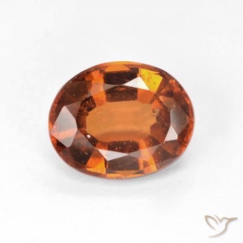 2.84 ct Orange Hessonite Garnet Stone, Natural Hessonite Garnet in Oval Facet Shape for Sale