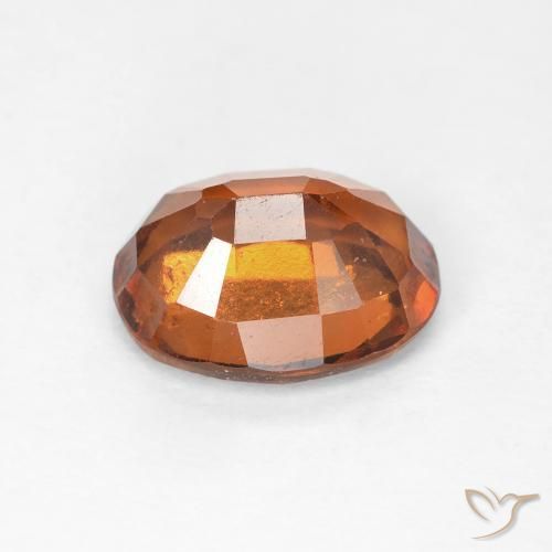 Hessonite Garnet Gemstone in 9.6 x 7.7 mm Size for Sale, Hessonite Garnet Stone in Deep Orange Color
