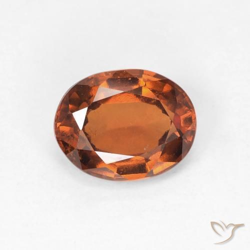 1.42ct Natural Medium Dark-Orange Hessonite Garnet, Oval, VVS-VS