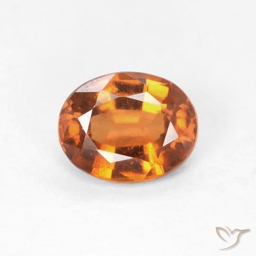 0.99ct Natural Medium Orange Hessonite Garnet, Oval, VVS-VS