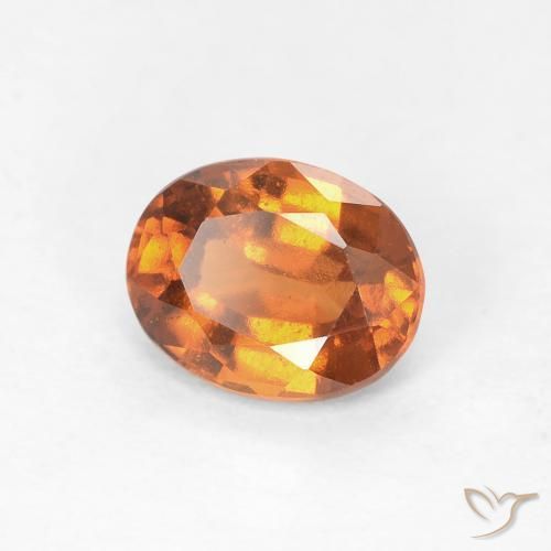 0.99 ct Orange Hessonite Garnet Stone, Natural Hessonite Garnet in Oval Facet Shape for Sale