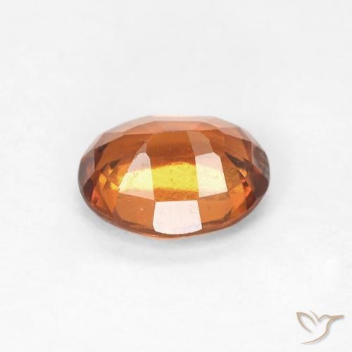 Hessonite Garnet Gemstone in 6.7 x 5.4 mm Size for Sale, Hessonite Garnet Stone in Medium Orange Color